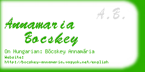 annamaria bocskey business card