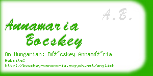 annamaria bocskey business card